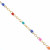 Catena ovalina, in Acciaio, con palline smaltate, base in metallo colore Oro Lucido, colore smalto Multicolor