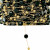 Catena ovalina, in Acciaio, con Cristallo Tondo Sfaccettato Nero, colore base Oro Lucido, 