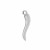Ciondolo, in Acciaio, a forma di CORNO sottile 3x20 mm.,