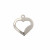  Ciondolo, in Acciaio, a forma di cuore piatto, forato, 18x18 mm.