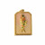 Ciondolo in acciaio oro vintage, forma Rerrangolare smaltata con Pesce a rilievo 18x25mm