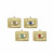 Ciondolo in acciaio oro vintage, forma rettangolare con pietra dura, 21x16mm