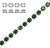 Catena strass, con cristalli Preciosa, base in metallo colore ottone, colore strass EMERALD