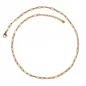 Collana in Acciaio Piatta Ovale lunga 42 cm