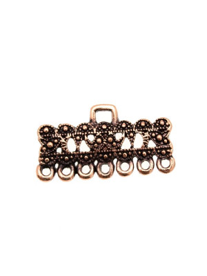 Bilancia rettangolare 26x10 mm. in filigrana con 7 anelli e 1 gancio rettangolare