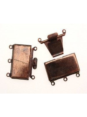 Chiusura a 3 fili rettangolare liscia 23x12 mm.