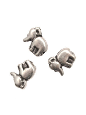 Distanziatore a forma di elefantino piatto, 15x13 mm.