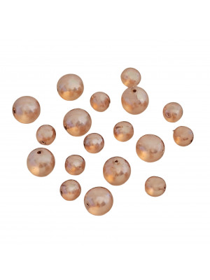 Mix Perline Rosa antico in vetro liscio effetto semi-trasparente