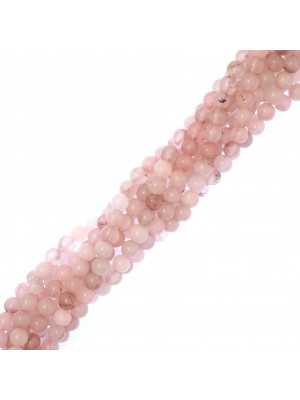 Filo di pietre dure tonde, diametro 10 mm., colore QUARZO ROSA