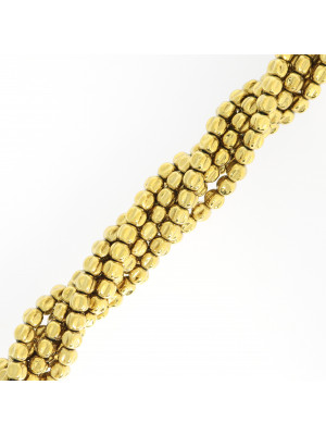 Filo di Cubi Ammaccati in Ematite, 4x3,5 mm