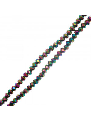 Filo di Rondelle, in Cristallo, 4x3 mm., colore SCARABEO