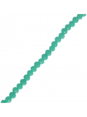 Filo di Rondelle, in Cristallo, 4x3 mm., colore VERDE ACQUA PERLATO