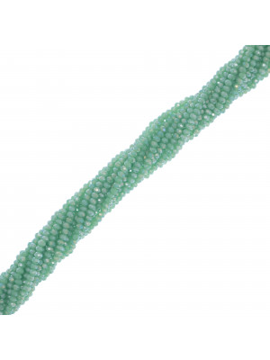 Filo di Cipollotti in Cristallo, 4x3 mm., colore VERDE ACQUA LISTRATO