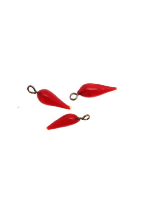 Peperoncino in vetro colorato, con gancio in metallo, 6x24 mm., Rosso