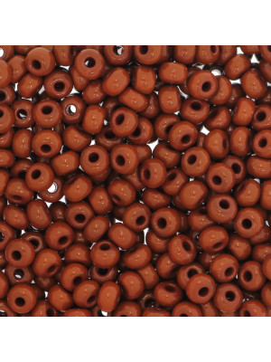 Conteria in vetro, dimensione variabile 4-5x3-3,5 mm., colore Rosso Mattone