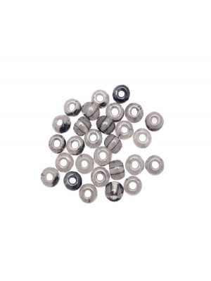 Conteria gigante in vetro, 8x5 mm., colore Grigio semitrasparente