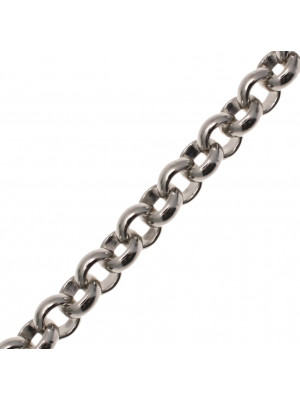 Catena tonda rollò, in alluminio, diametro anello 5 mm.