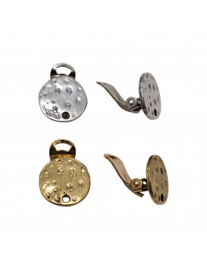 Clip Tondo Martellato 13mm., CONF. 2 PZ.