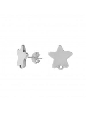 Perno a forma di Stella, 14x14 mm., con un anellino chiuso sotto