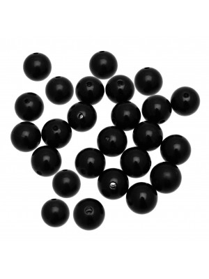 Perla eff. perlato in Vetro liscia colore Nero Qualità Superiore