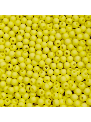 Confezione da 150 pezzi di Palline lisce opache in resina, da 4 mm., colore GIALLO FLUO