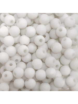 Confezione da 150 pezzi di Palline lisce opache in resina, da 4 mm., colore BIANCO