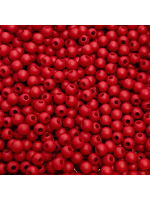 Confezione da 150 pezzi di Palline lisce opache in resina, da 4 mm., colore Rosso Medio