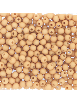 Confezione da 150 pezzi di Palline lisce opache in resina, da 4 mm., colore Crema