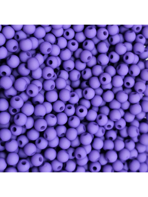 Confezione da 150 pezzi di Palline lisce opache in resina, da 4 mm., colore Viola Scuro
