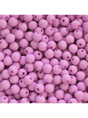Confezione da 80 pezzi di Palline lisce opache in resina, da 6 mm., colore Lilla