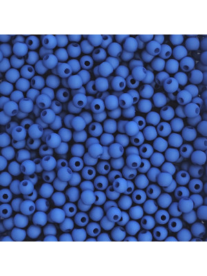 Confezione da 80 pezzi di Palline lisce opache in resina, da 6 mm., colore Blu Elettrico