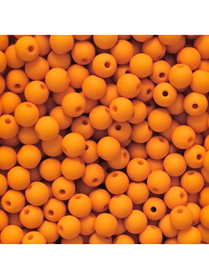 Confezione da 80 pezzi di Palline lisce opache in resina, da 6 mm., colore Arancione Caldo