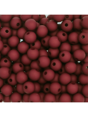 Confezione da 80 pezzi di Palline lisce opache in resina, da 6 mm., colore Bordeaux