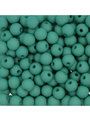Confezione da 80 pezzi di Palline lisce opache in resina, da 6 mm., colore Turchese Scuro