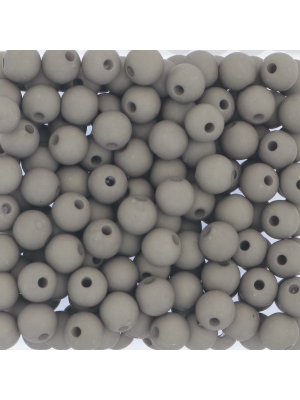 Confezione da 80 pezzi di Palline lisce opache in resina, da 6 mm., colore Grigio Topo