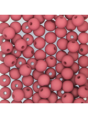 Confezione da 80 pezzi di Palline lisce opache in resina, da 6 mm., colore RUBINO