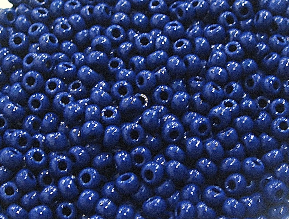 Conteria in vetro, dimensione 4,5x3mm., colore Blu Scuro opaco