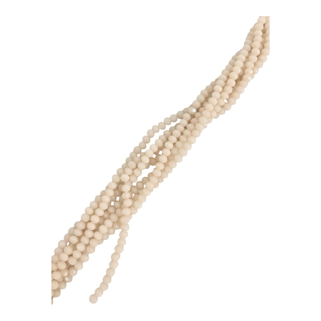 Filo di Cipollotti in Cristallo, 4x3 mm., colore BEIGE CHIARISSIMO PIENO LUCIDO