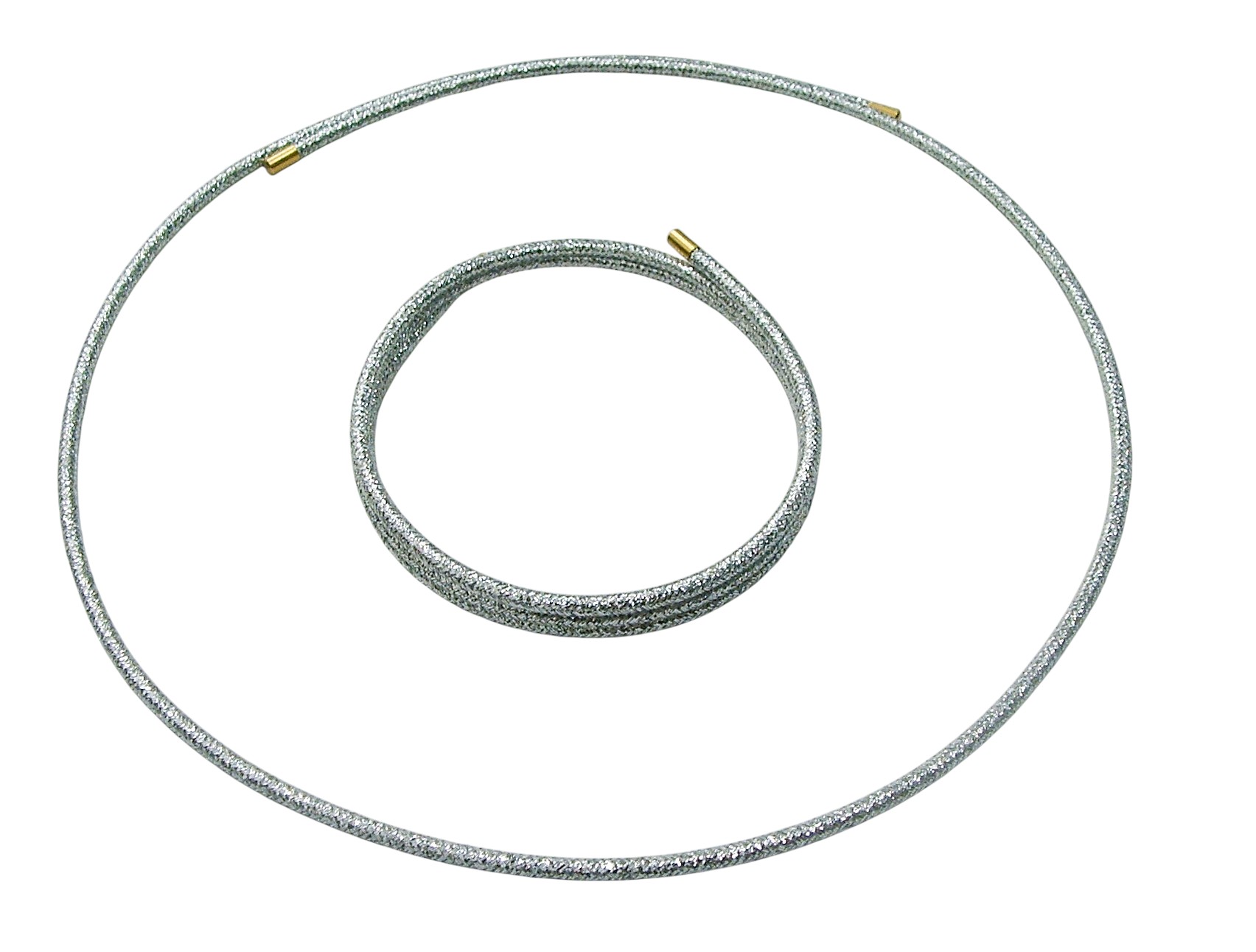 Collana / bracciale magnetica, lunghezza 51cm, in corda intrecciata, con finali in acciaio