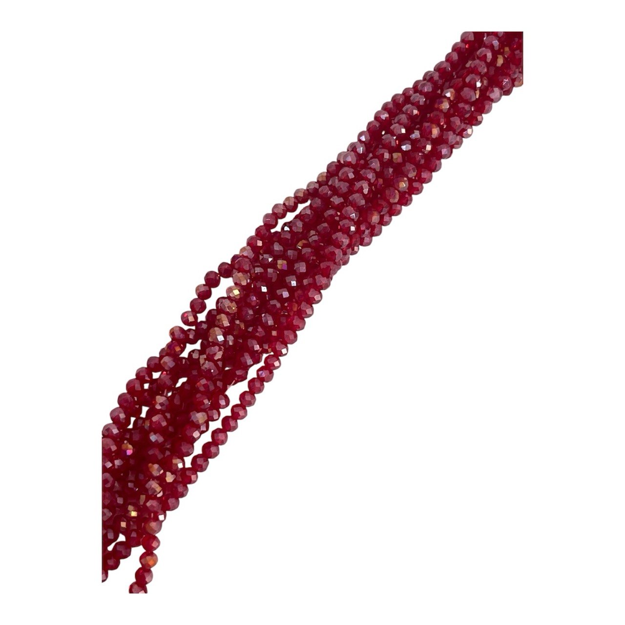 Filo di Cipollotti in Cristallo, 4x3 mm., colore ROSSO TRASPARENTE LISTRATO