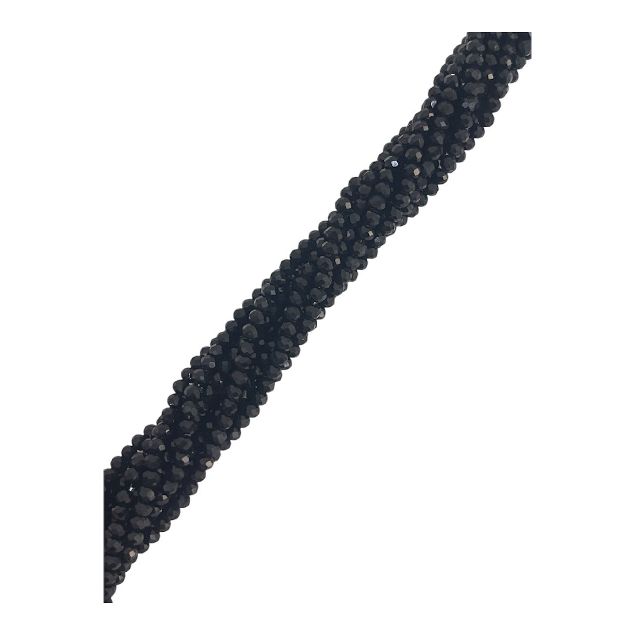 Filo di Cipollotti in Cristallo, 8x6 mm, colore NERO