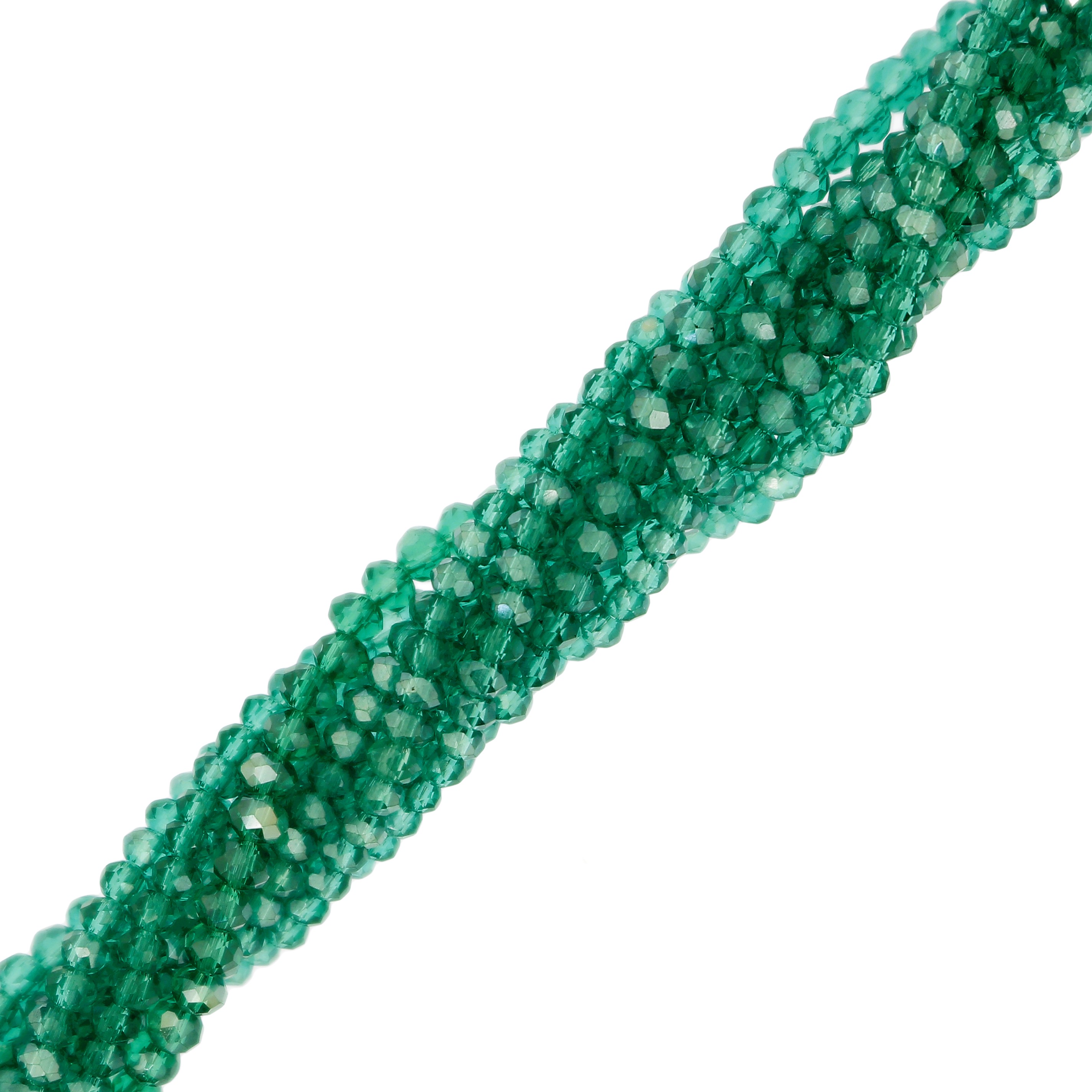 Filo di Cipollotti in Cristallo, 8x6 mm, colore PETROLIO CHIARO TRASPARENTE LISTRATO