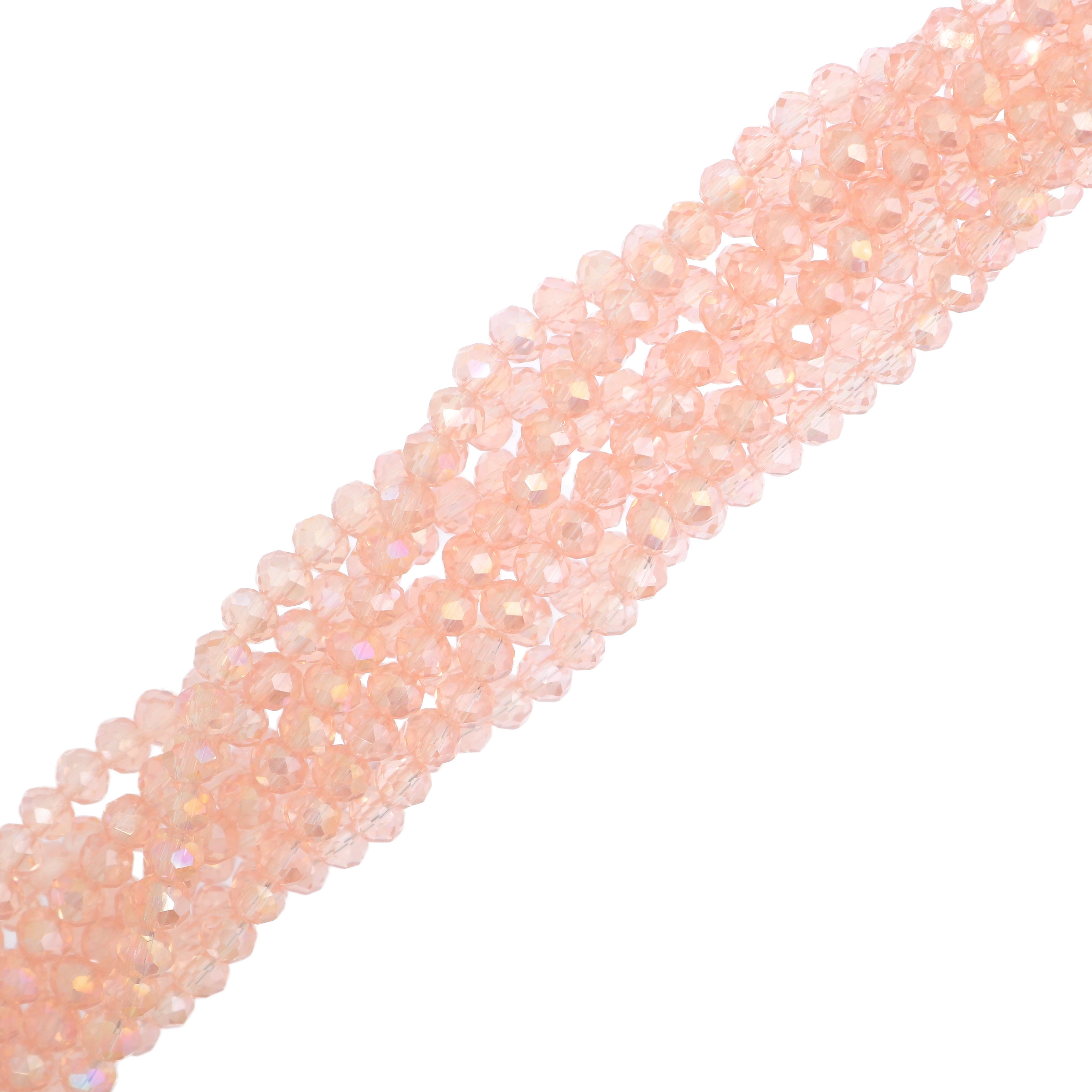 Filo di Cipollotti in Cristallo, 8x6 mm, colore ROSA TRASPARENTE