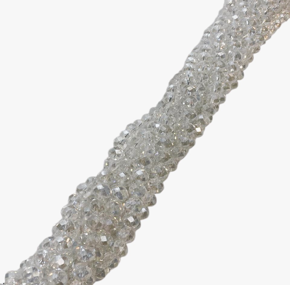 Filo di Cipollotti in Cristallo, 8x6 mm, colore CRYSTAL TRASPARENTE LISTRATO