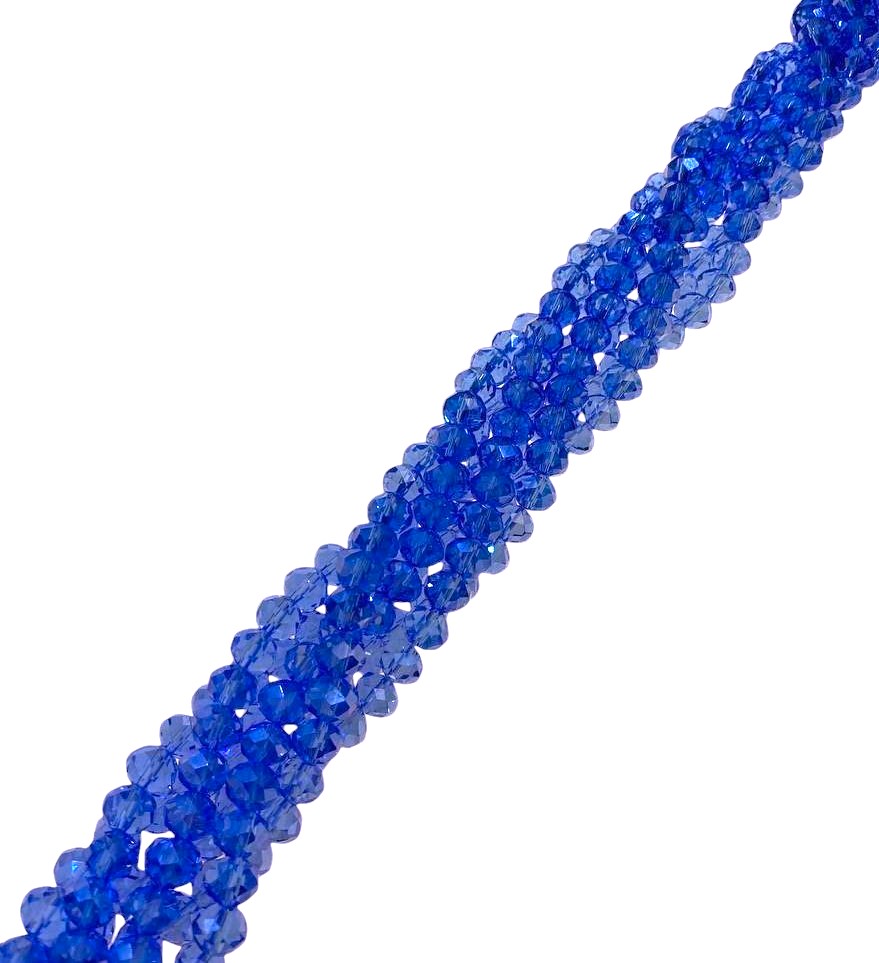 Filo di Cipollotti in Cristallo, 8x6 mm, colore ZAFFIRO CHIARO TRASPARENTE LISTRATO