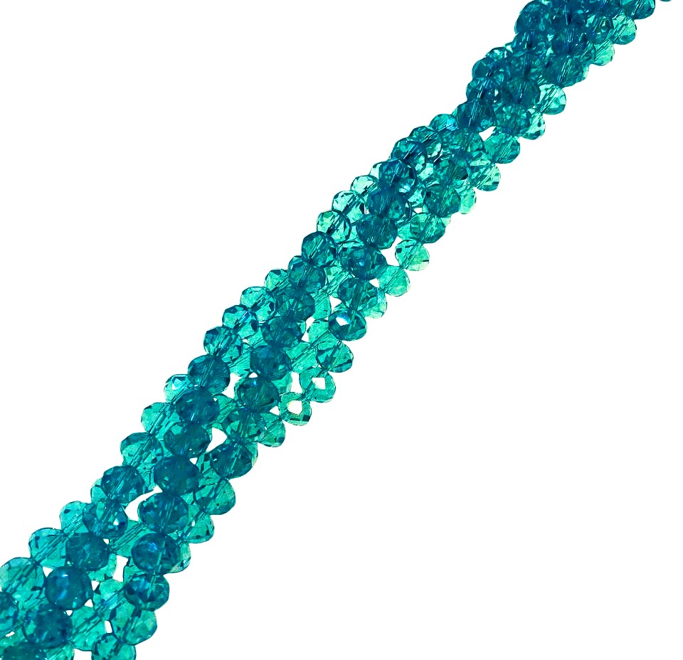 Filo di Cipollotti in Cristallo, 8x6 mm, colore ACQUA TRASPARENTE LISTRATO