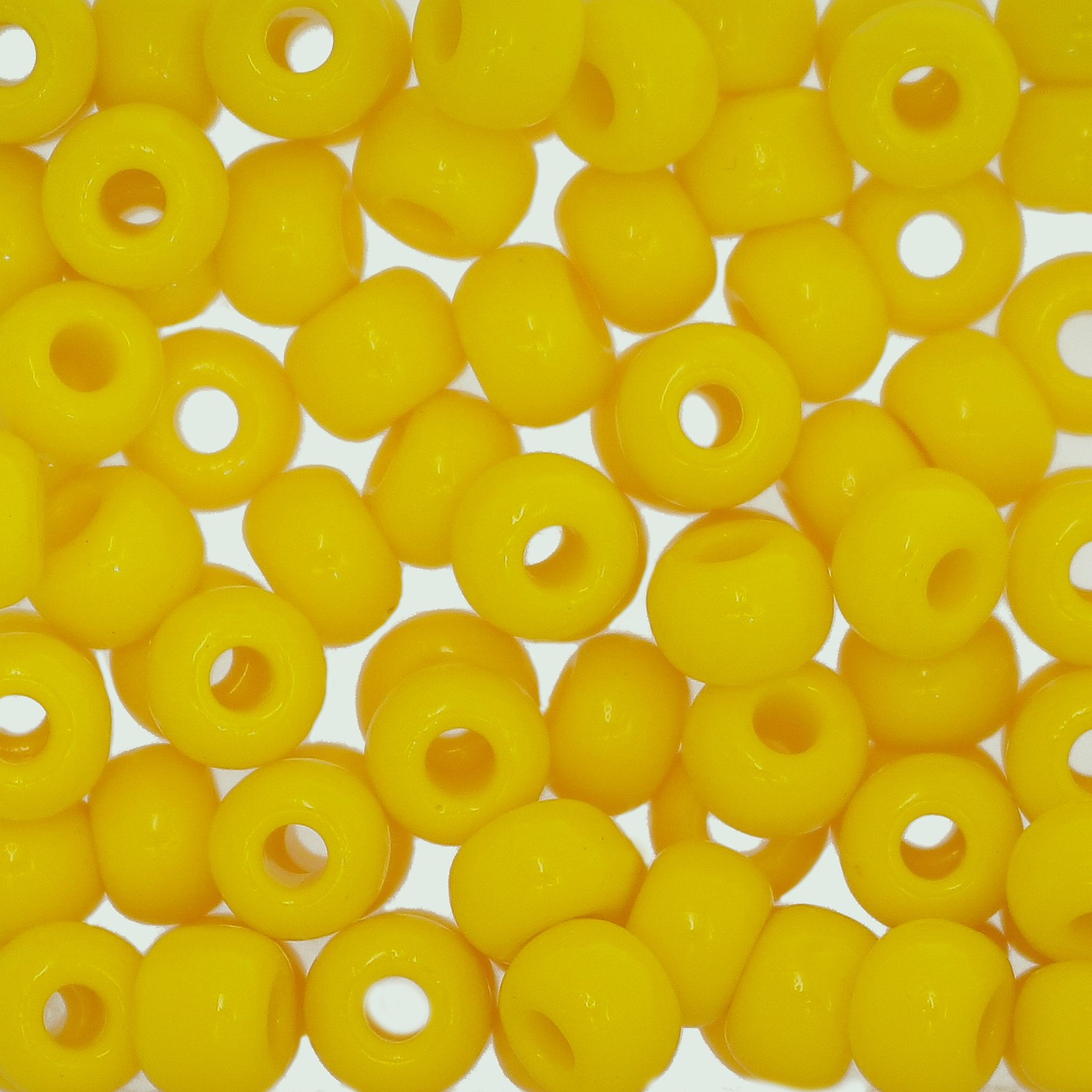 Conteria gigante in vetro, 8x5 mm., colore Giallo scuro opaco