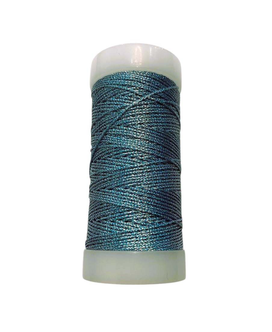 Filato gioiello per uncinetto in Lurex, colore AZZURRO