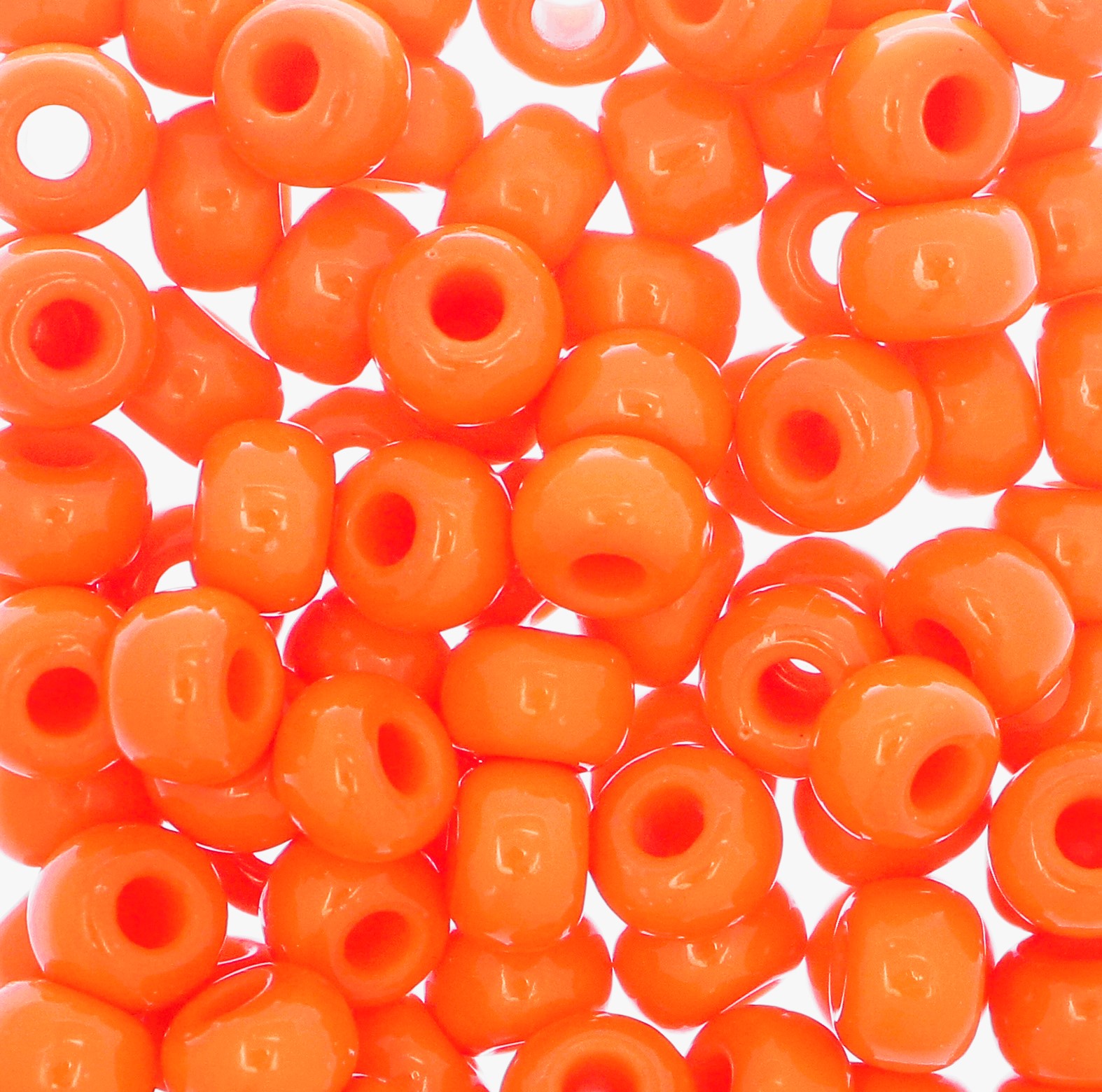 Conteria in vetro, 6x4mm, colore ARANCIONE FLUO OPACO