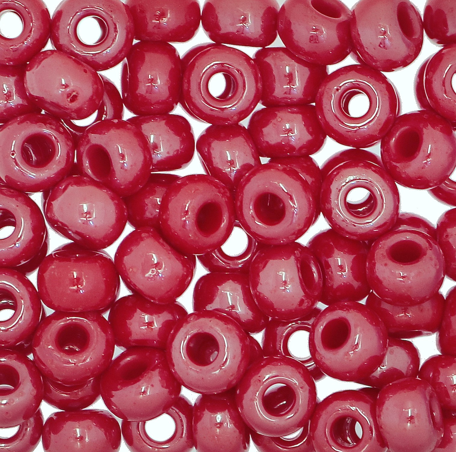 Conteria gigante in vetro, 8x5 mm., colore Rosso Perlato